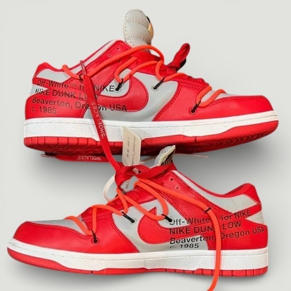 Nike Off-White Red White Dunk Low Sneakers